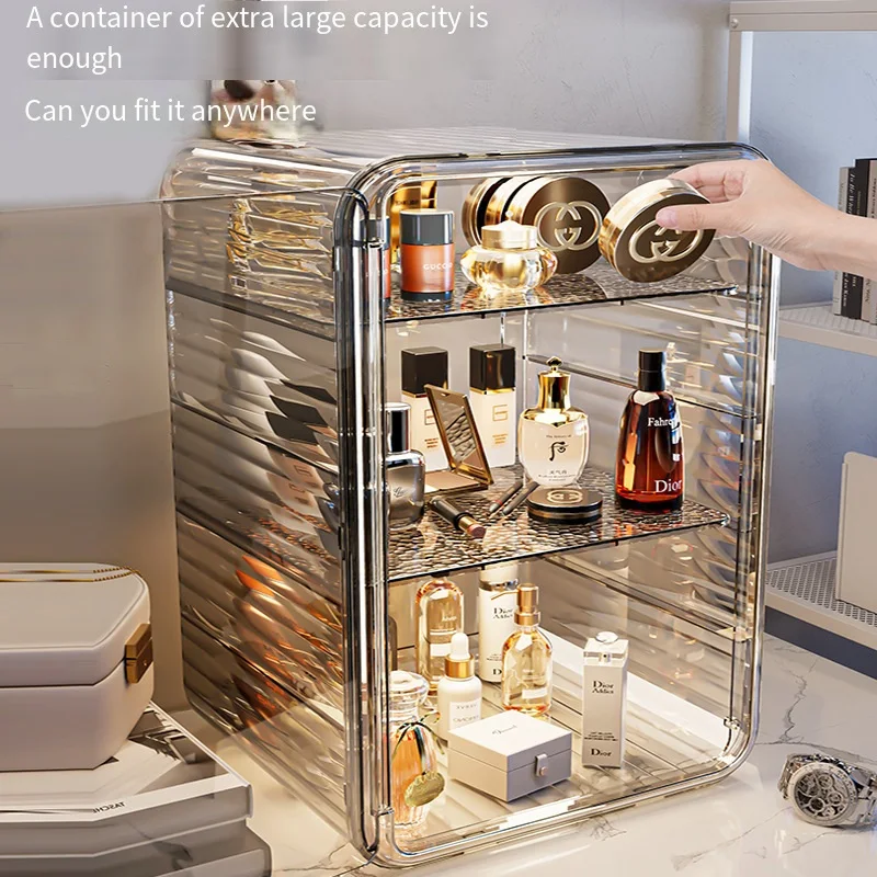 

Desktop Storage Box Plastic Transparent Acrylic Cosmetics and Skin Care Products Storage Dustproof Finishing Storage Accessories