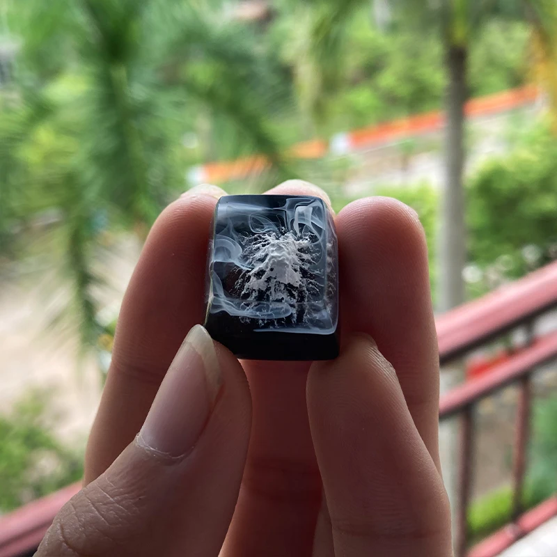 Masculino ESC Key Gift List Fuji Mountain Keycap Transparente