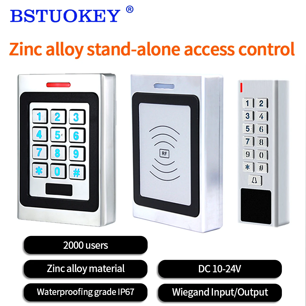 

Smart Door Lock RFID Card Access Controller A7 / A8 Metal Keypad Standalone Door Access Control System IP67 Waterproof Door Entr