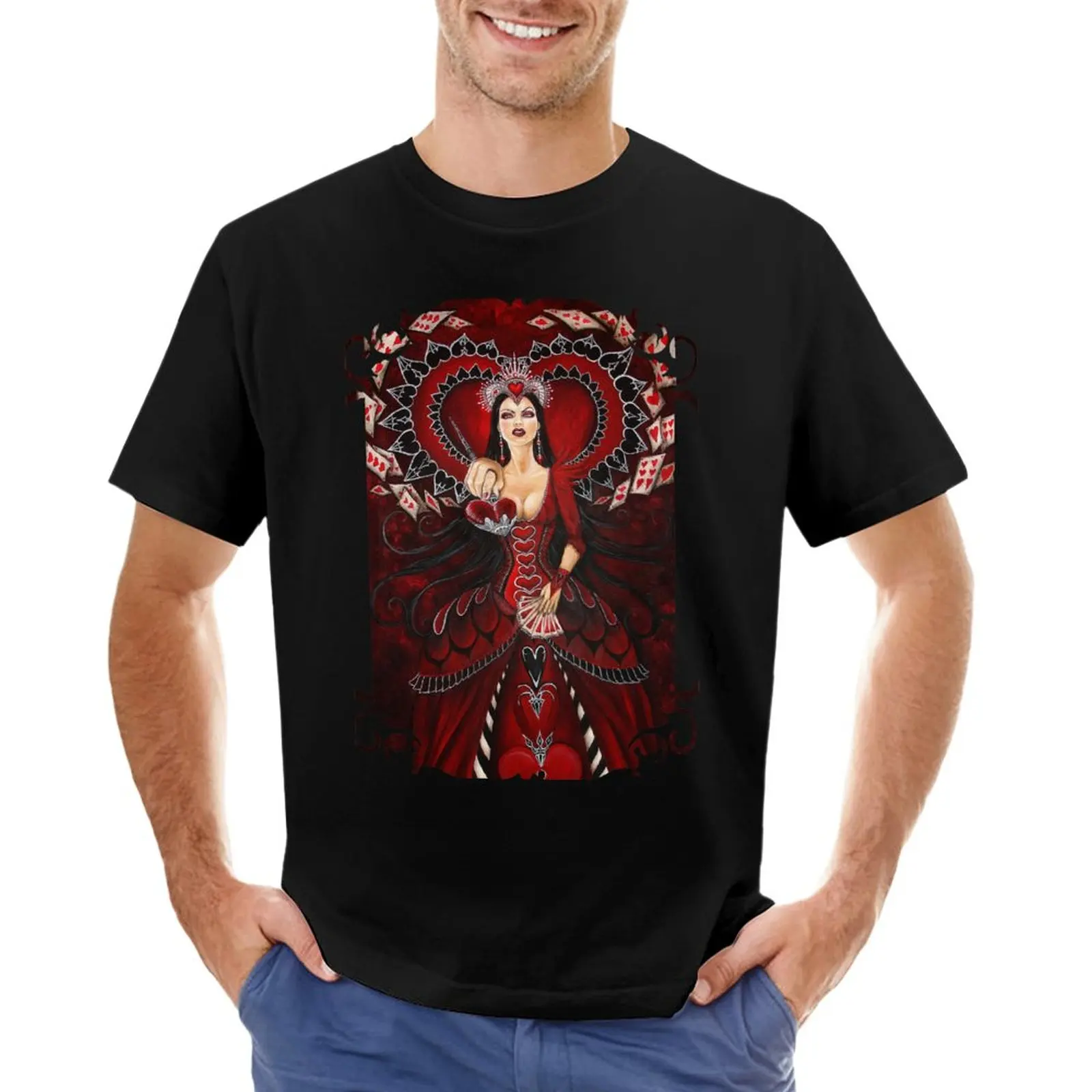 

Queen of Hearts T-Shirt graphics boys whites Aesthetic clothing sublime t shirt for men