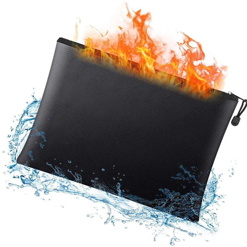 Fireproof Document Bag Waterproof Money Bags 4 Sizes Home Office Fire ...