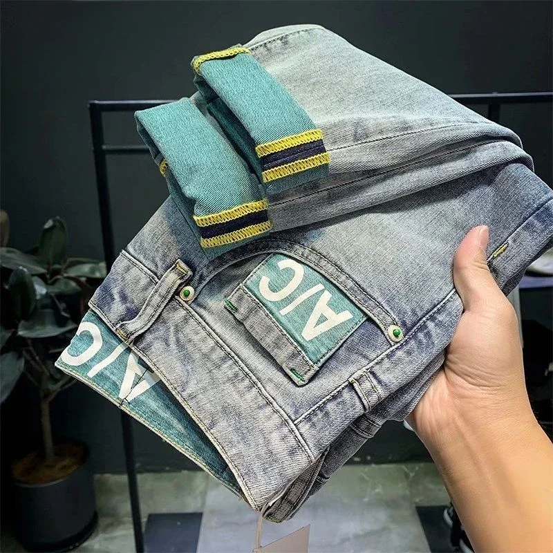 thumbnail image 1 of Pantalones vaqueros para hombre con bolsillos, ropa de trabajo, rectos, para otoño e invierno, tendencia 2024, Buggy Luxury Xs, 1 of 5