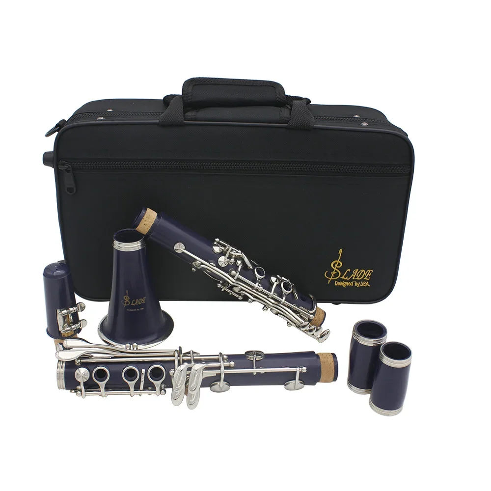 SLADE Clarinet Bb 17 Keys 6 Rings Clarinetto Portable Blackwinds Bakelite Clarinet Professional Woodwind Instruments With Parts