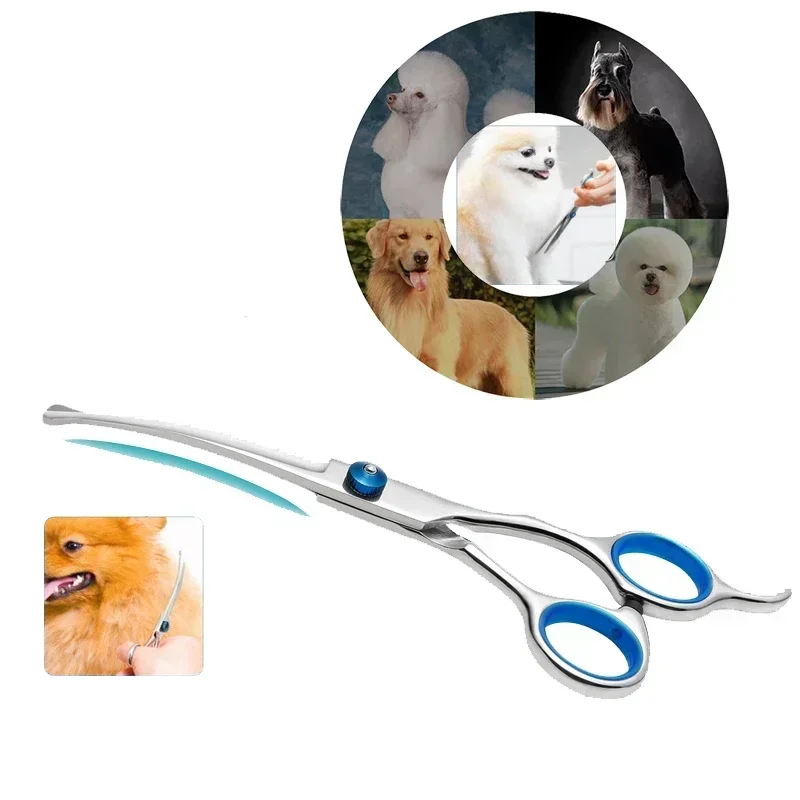 

Animal Pet Dog Portable Professional Hair Scissors Pets Round Stainless Grooming Cutting Steel Shears Safe