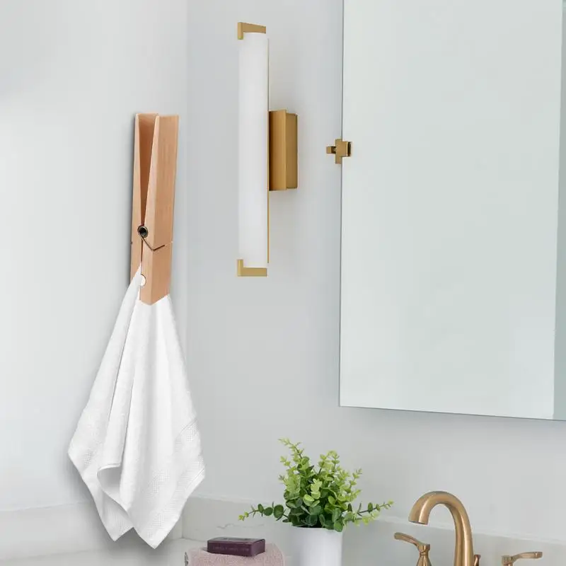 Wooden Giant Towel Clip Wall Mounted Bathroom Towel Holder Large Clothespin Hook Hardware Accessories Giant Clothespin Holder