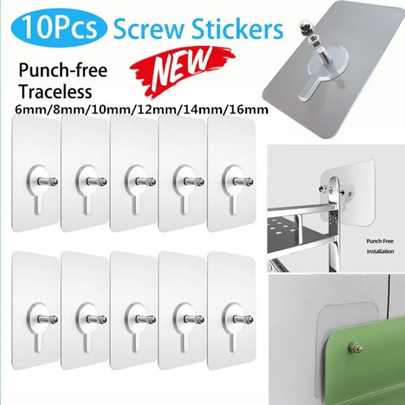 10/5/1pc Punchfree Screw Sticker Wall Picture Nonmarking Hook