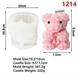 Cute Bear Scented Candle and Resin Soap Silicone Mold (Bear Mold 16)