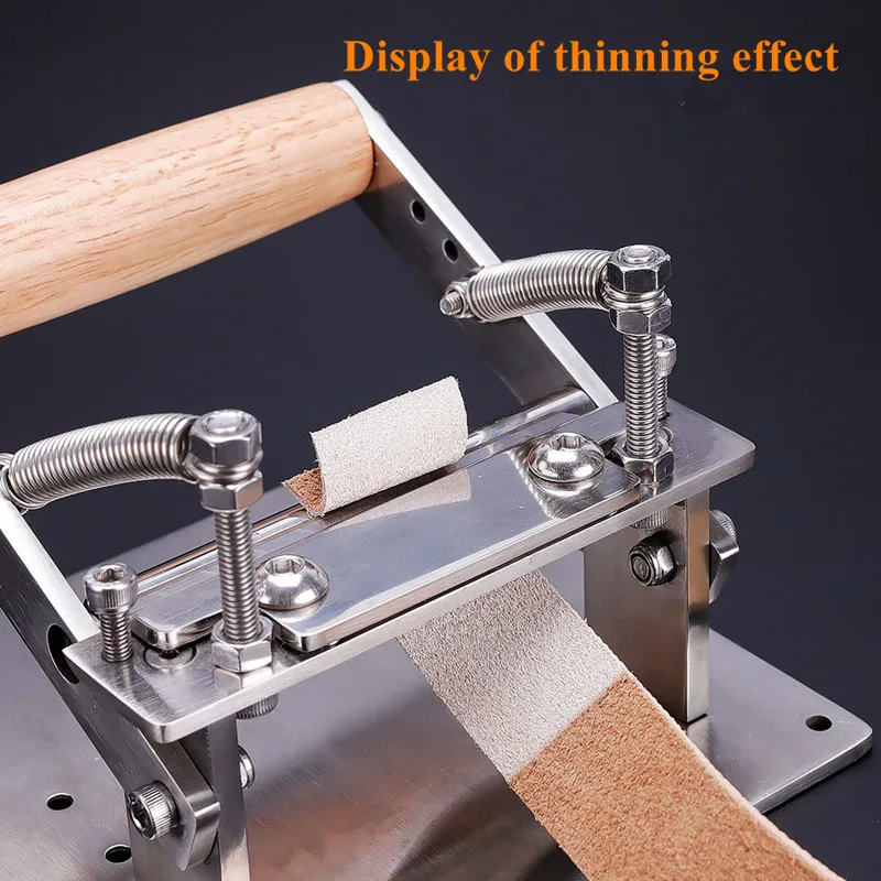 DIY Leather Strips Belt Thinning Machine 304 Stainless Steel Leather  Splitter Machine Manual Cutting Peeler Rolling Bearing Tool