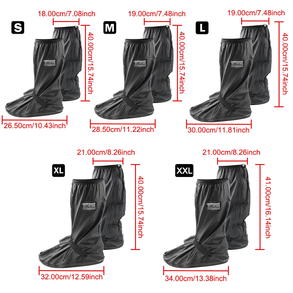 Non-Slip Boot Covers Reusable 1 pair Unisex Shoes Protectors for Rainy Snowy Day Motorcycle Scooter Bike Rain Shoes Cover