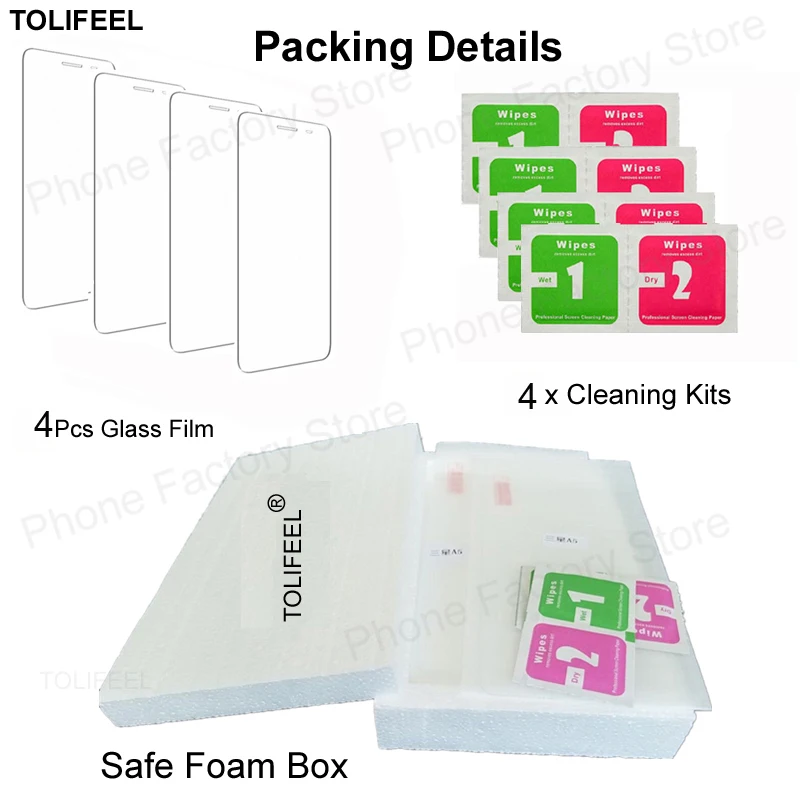Premium 4-Pack Tempered Glass Screen Protector Film - Crystal Clear Durability
