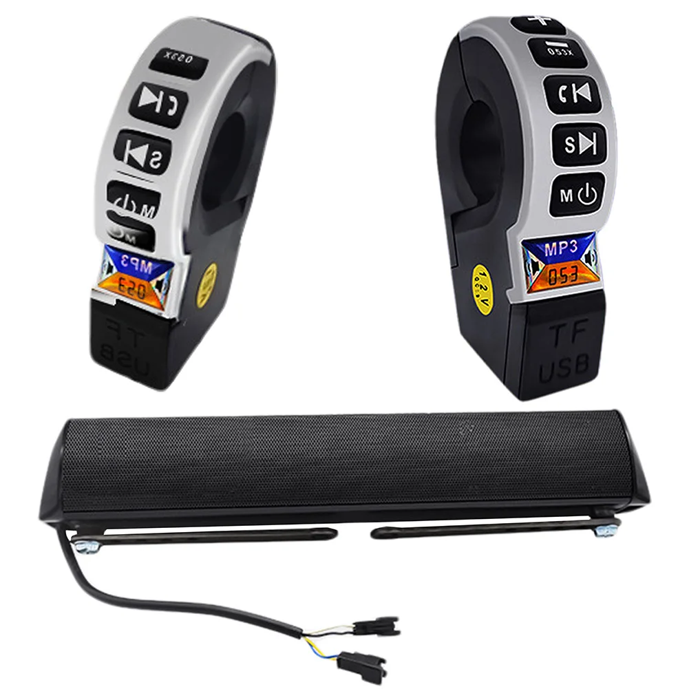 12V 스쿠터 스테레오 스피커 방수 블루투스 호환 모토 FM 라디오 AUX USB TF MP3 플레이어 핸들바 마운트 MP3 음악 플레이어