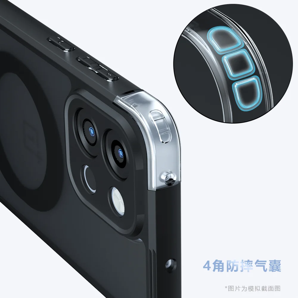 Magsafe Magnetic Acrylic Matte Shockproof Transparent Case with Hard Bumper