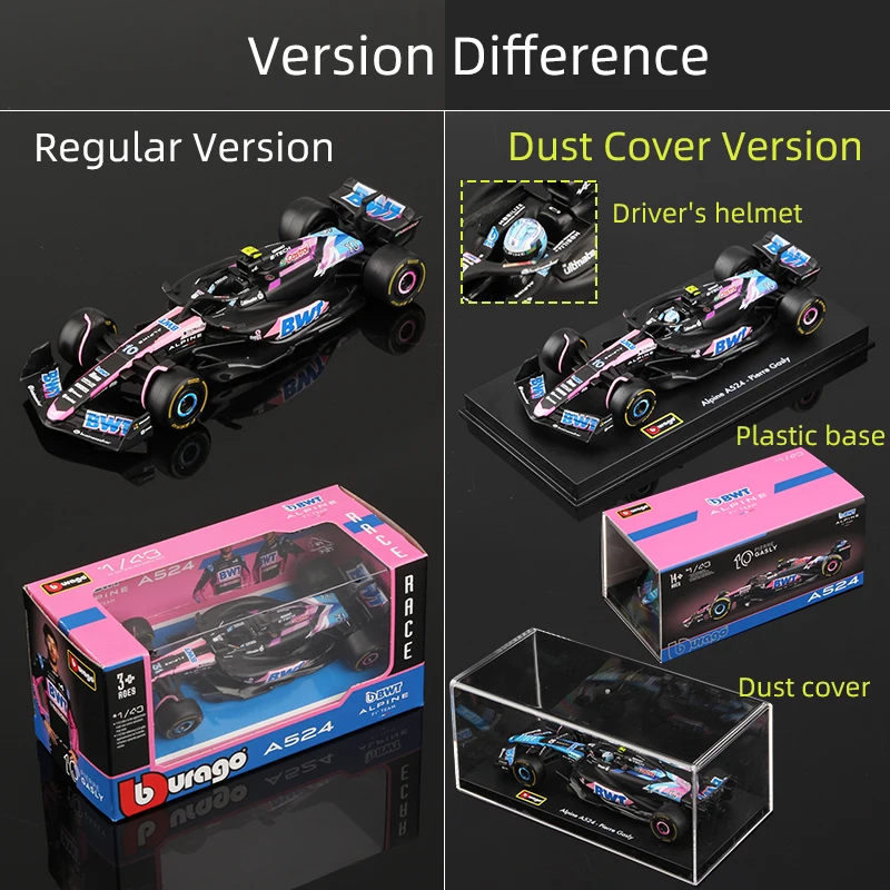 부라고 1:43 BWT 알파인 2025 A525 F1 레이싱 포뮬러카 정적 시뮬레이션 다이캐스트 합금 모델 10    가스리 43    콜라피노토