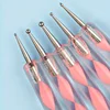 5Pcs 2 Way Nail Art Acrylic Silicone Point Flower Nail Pen Stainless Steel Dotting Tools Marbleizing Painting Pens 3