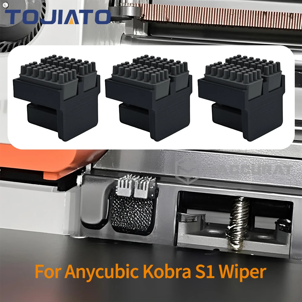 Düsen Wischer für Anycubic Kobra S1 Serie 3D-Drucker montierte Schrubber Silikonbürste Druckkopfreiniger Druckerkopfwischer
