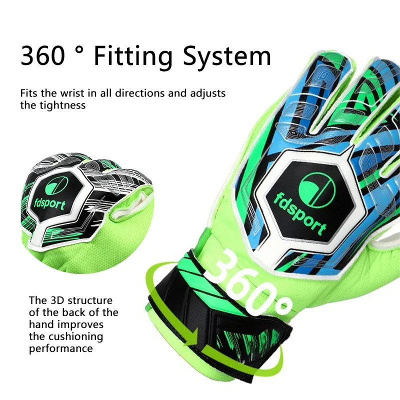 Childs Professional Goalkeeper Gloves Kids Football Latex Thickened Protection Goalkeeper Gloves Soccer Goalie Non-slip