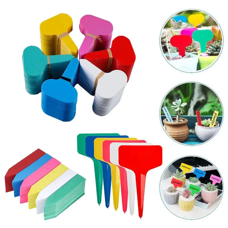 

200pcs~50pc Plastic PVC Plant T-type Tags Markers Nursery Garden Labels Seedling Tray Pots Decoration Garden Labels 5x7cm 6x10cm