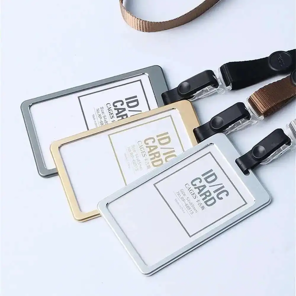 High-grade Metal Card Holder Staff Identification Card Neck Strap With Lanyard Badge Neck Strap Bus Id Holders