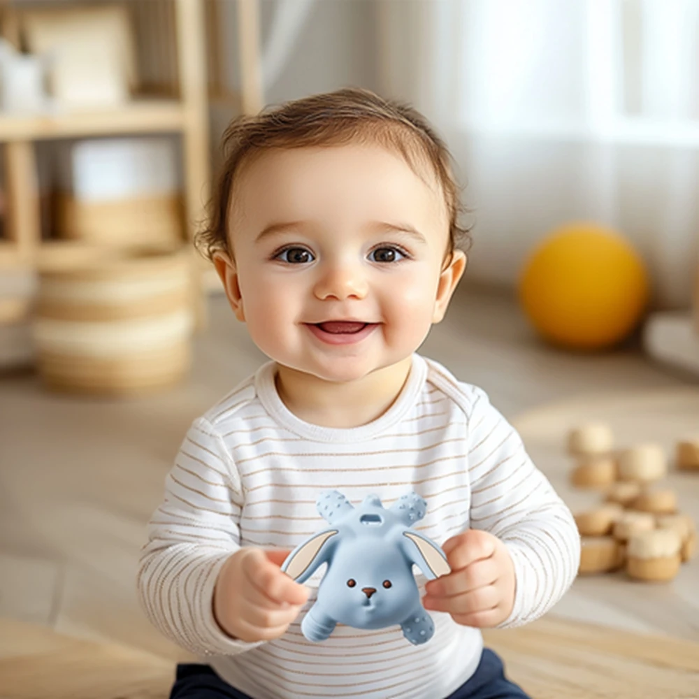 Silicone Teething Toys Baby Silicone Teething gel Cartoon Rabbit Molar Toys Food Grade BPA Free