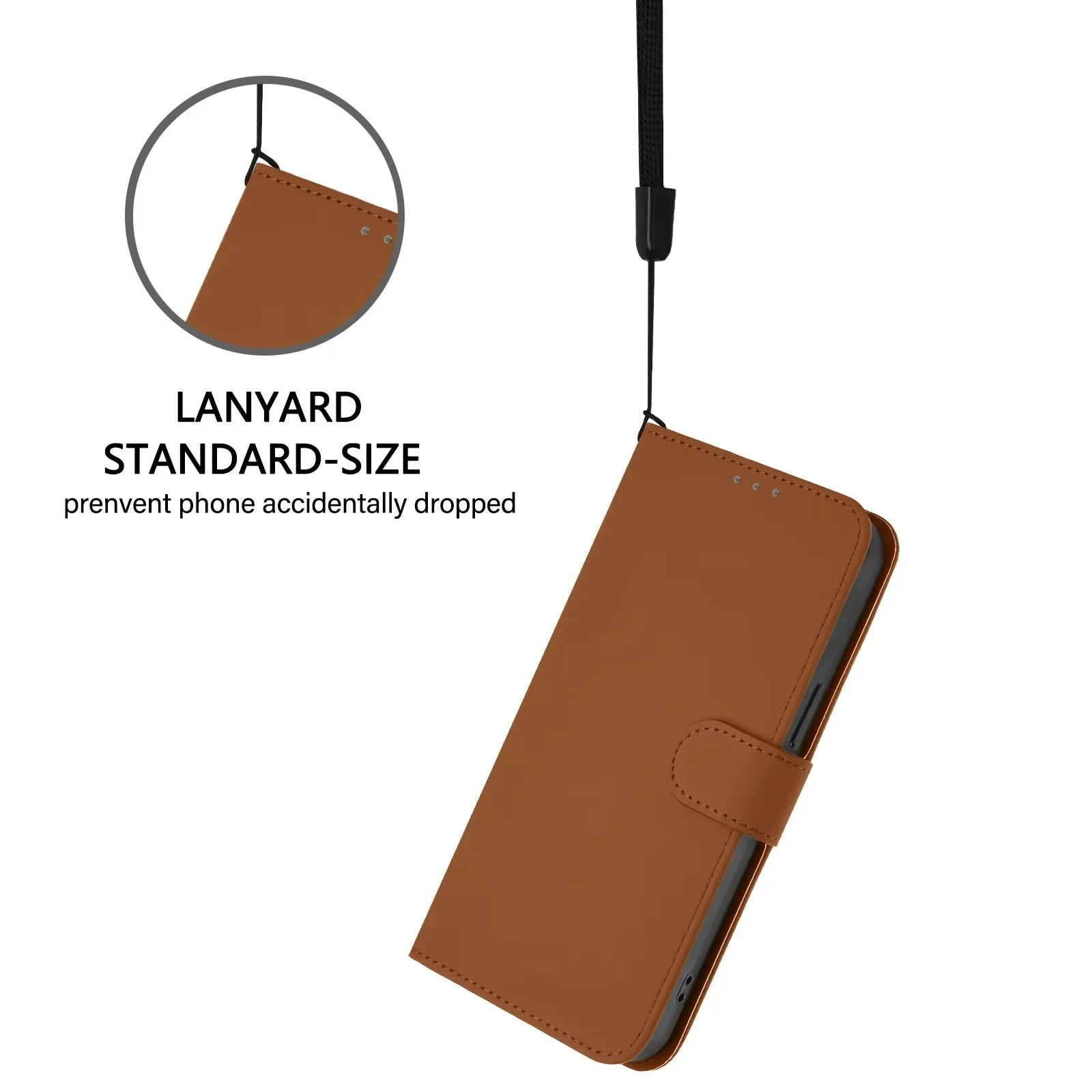 Luxury PU Leather Flip Phone Wallet Cover with Holder
