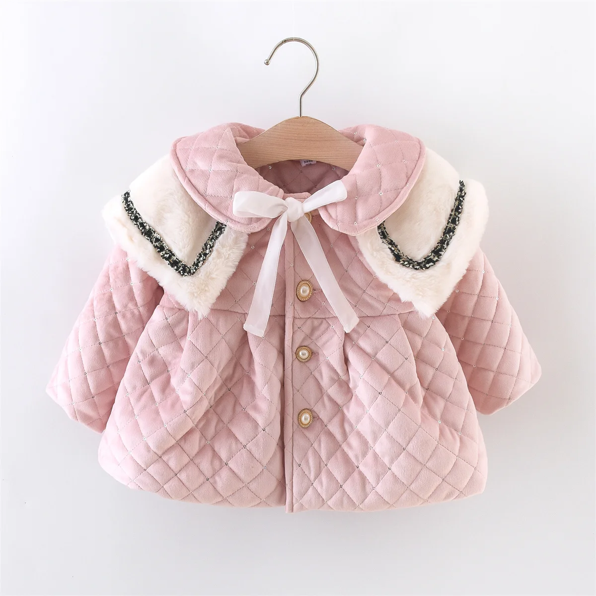 Winter Coat Winter Girls' Small Cotton Coat With Cotton Velvet Clip kids jackets winter coat