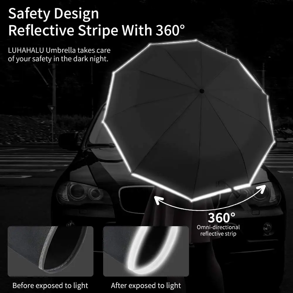 Windproof Automatic Folding Umbrella Big xiaomi Women Men Large Automat Rain Travel Business Black Parasol Umbrellas