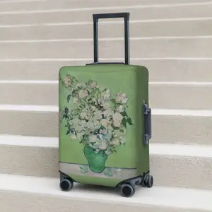 Roses Suitcase Cover Oil Painting Travel Holiday Strectch Luggage Supplies Protector