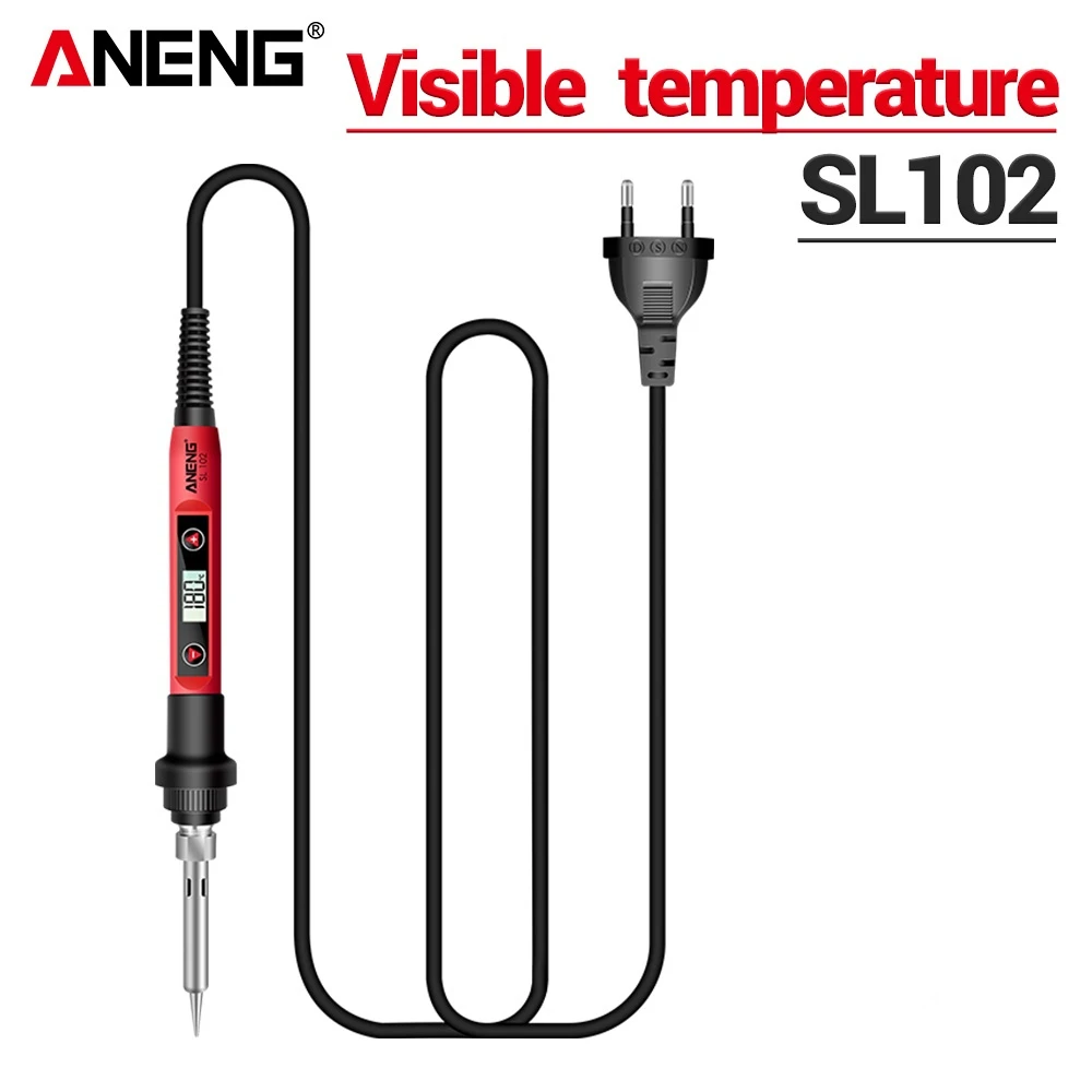 ANENG SL102 Electric Soldering Iron US/EU Plug Adjustable Temperature 220V Digital Display Welding Tool Portable Electrocautery hot stapler plastic repair Welding Equipment