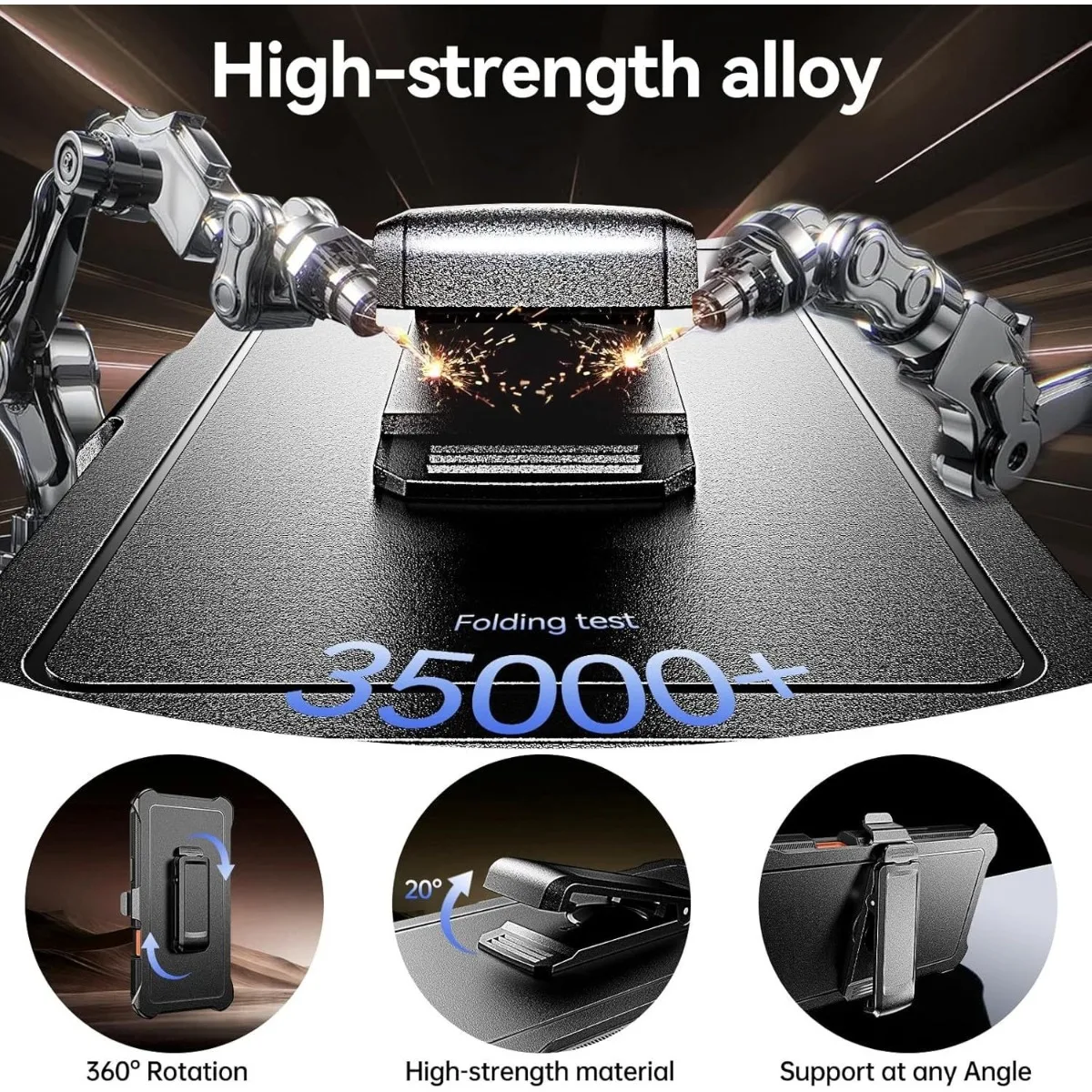 Ultimate Rugged Hybrid Phone Case with Screen Protector and Belt Clip - 3-in-1 Shockproof Cover