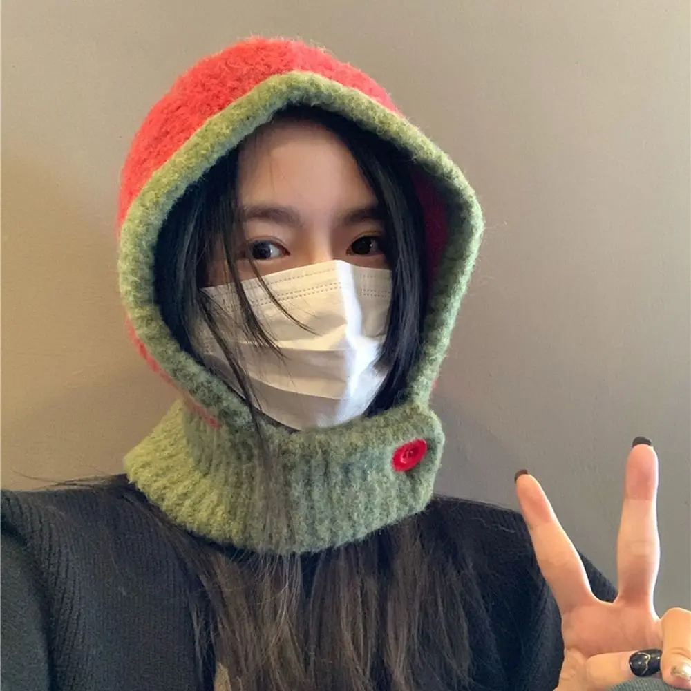 Balaclava Earflaps Scarf Hat Autumn Headgear Pilling Resistant Bomber Cap Windproof Ear Protection Bib Hat Autumn Winter