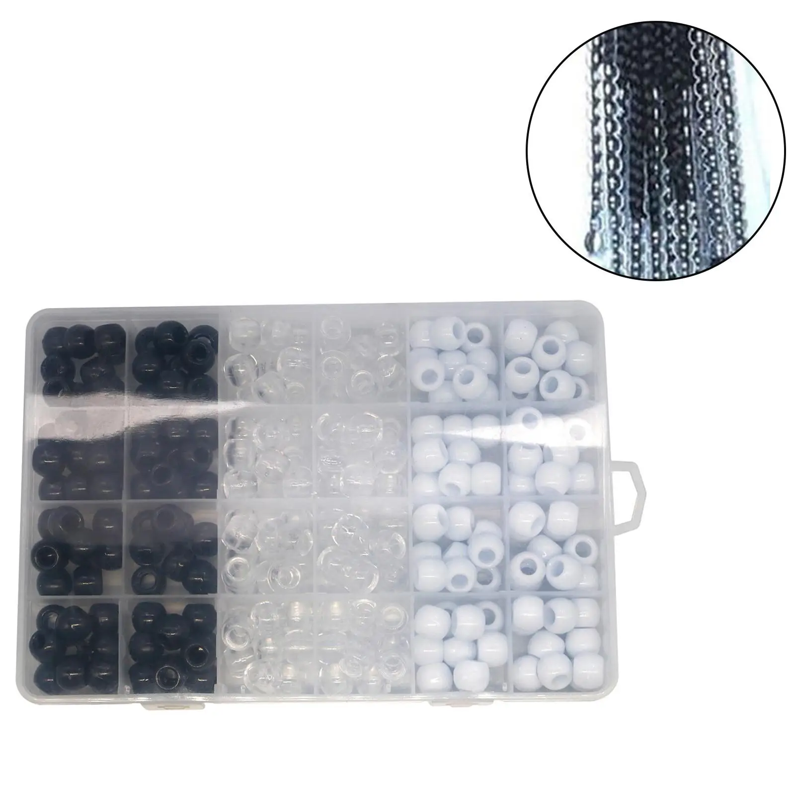  Beads, 240Pcs/Box Hair Beads 5mm Large Hole Braiding Beads