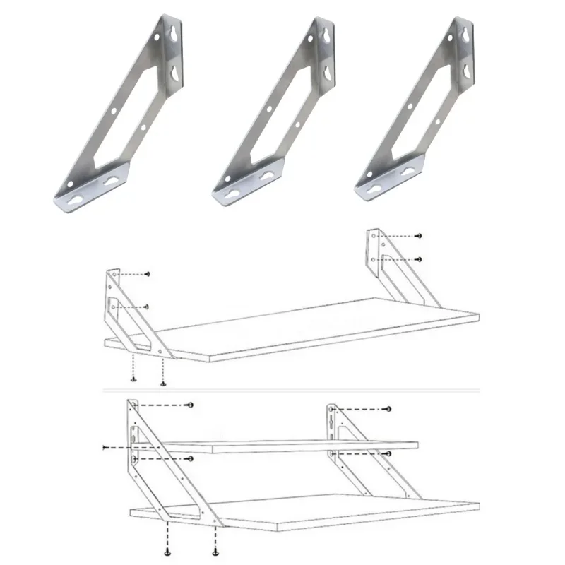 Furniture Hardware 5.63-inch triangular support frame furniture bracket universal corner code fastener for Tables Chairs Beds