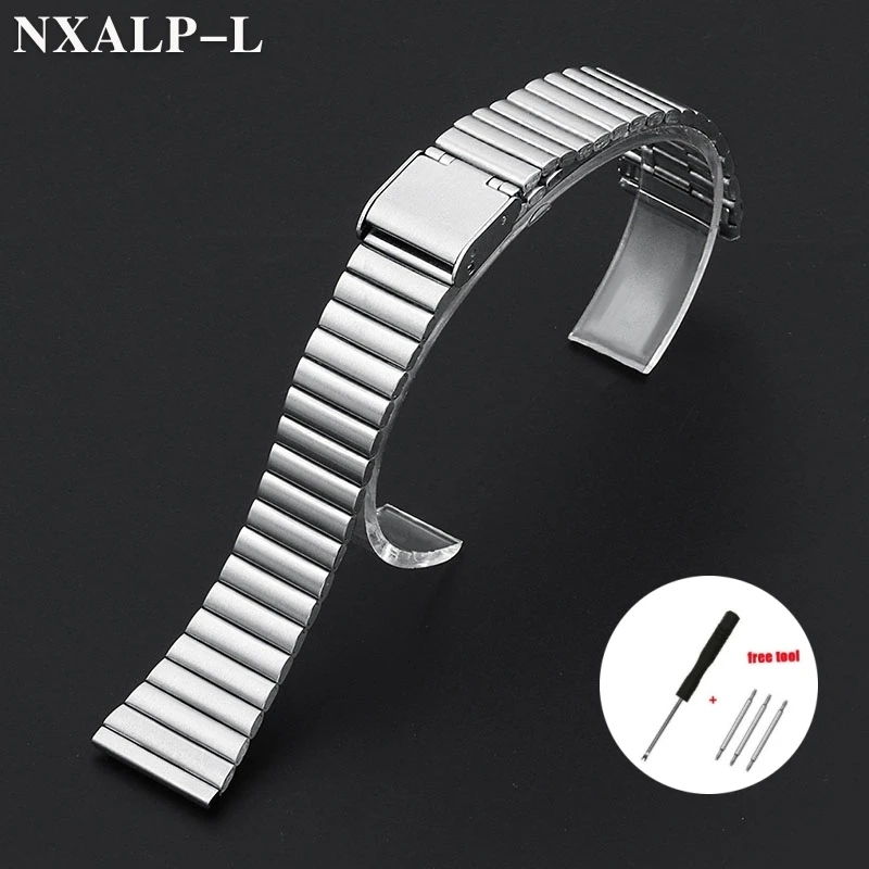 Sleek Stainless Steel Ultra-Thin Silver Watch Band