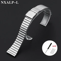 Sleek Stainless Steel Ultra - Thin Silver Watch Band - 14mm (Silver)