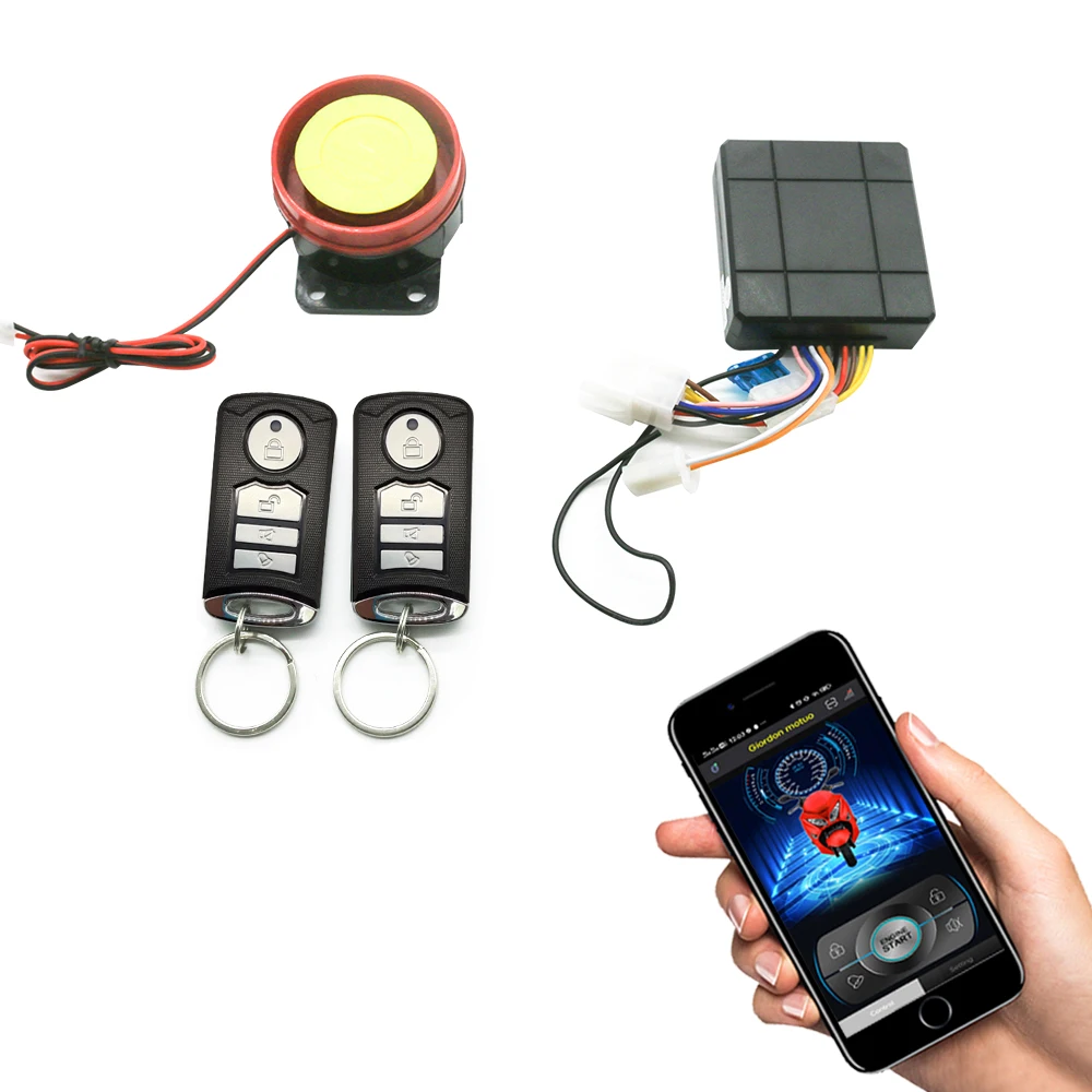 12V Motorcycle Waterproof High Power Alarm System With Remote Controller Motorbike Security Warning Smartphones contr
