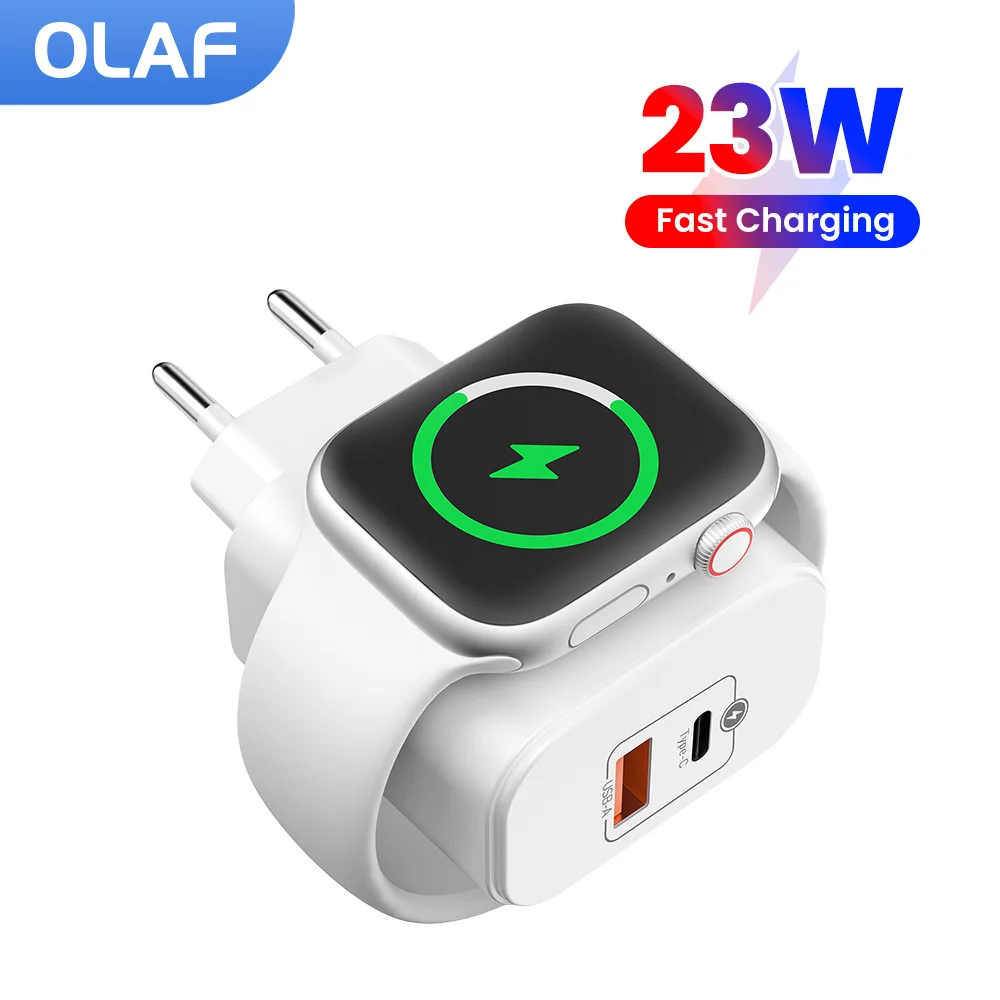 Universal 3-in-1 Wireless Fast Charger with Dual USB-C Ports