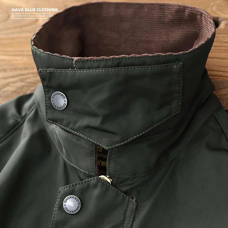 Workwear Oil Wax Jacket Men's Anti Piercing Anti Cutting Retro Corduroy Lapel Fbi Police Invisible Flexible Safety Clothing