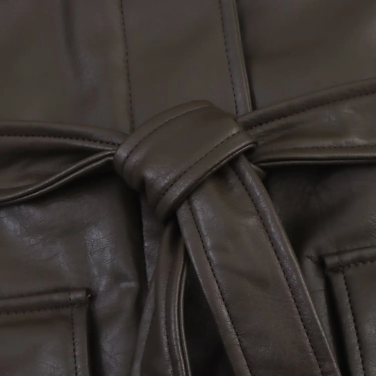 Women Loose casual Leather Jackets Female Turn-Down Collar Pocket With Belt Coat Lady Autumn Winter Elegant Outwear Streetwear