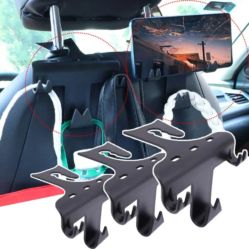 

Car Seat Backrest Hook Portable Rear Seating Interior Decoration Storage Link Cell Phone Bracket Lazy Holder Auto Support