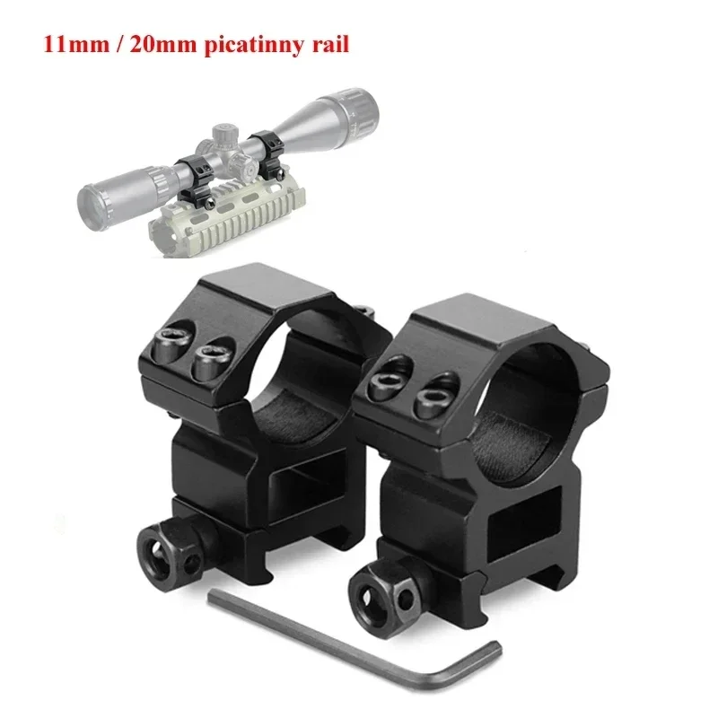 2Pcs Hunting Rifle Scope Mount Ring for Dia 25.4mm 30mm Tube Scopes 11mm 20mm Dovetail Picatinny Rail Tactical Flashlight Mount Rifle Scope Mount