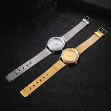 

European and American wild diamond-studded steel wire strap ladies watch mesh strap watch women
