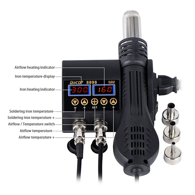 Stazione Saldatura Preciva 8786D 2 In 1 - Saldatore E Aria Calda Con Display Digitale - Foto 2