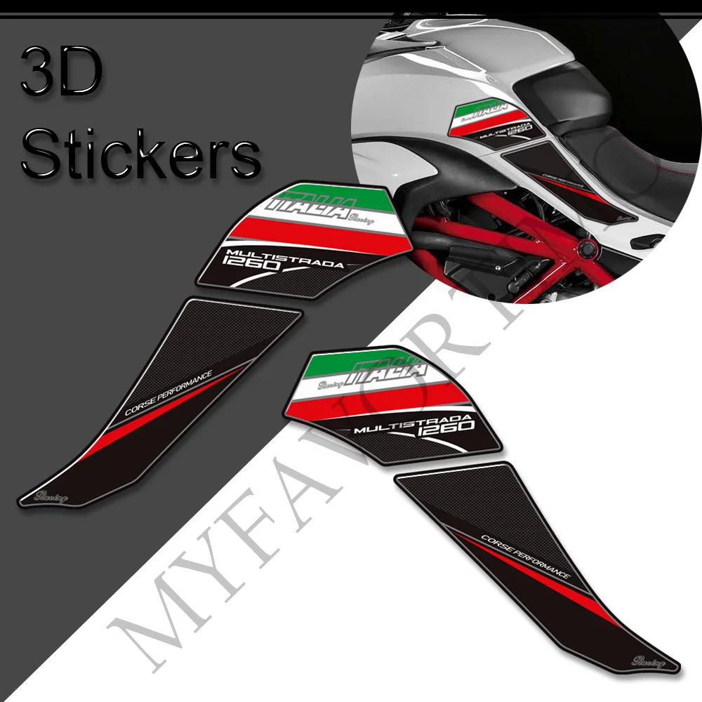 Motorcycle Tank Pad 3D Stickers For Ducati MULTISTRADA 1260 S 1260S Decals Grips Gas Fuel Oil Kit Knee Protector