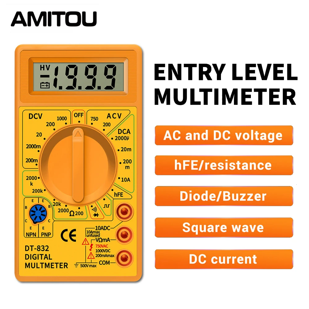 Digital Multimeter Tester Dt 832 | Digital Voltmeter Ammeter - Dt-832 ...