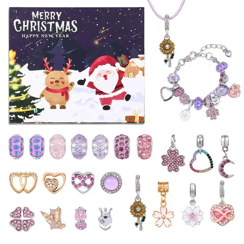 Christmas Advent Calendar 24 Days Crafts Bracelet Making Kit