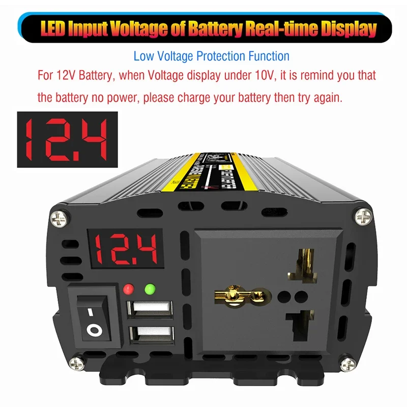 듀얼 USB 출력 순수 사인파 인버터, 12V  220V 전압 변환기, 범용 소켓 변압기, 8000, 6000, 4000, 3000W, 신제품