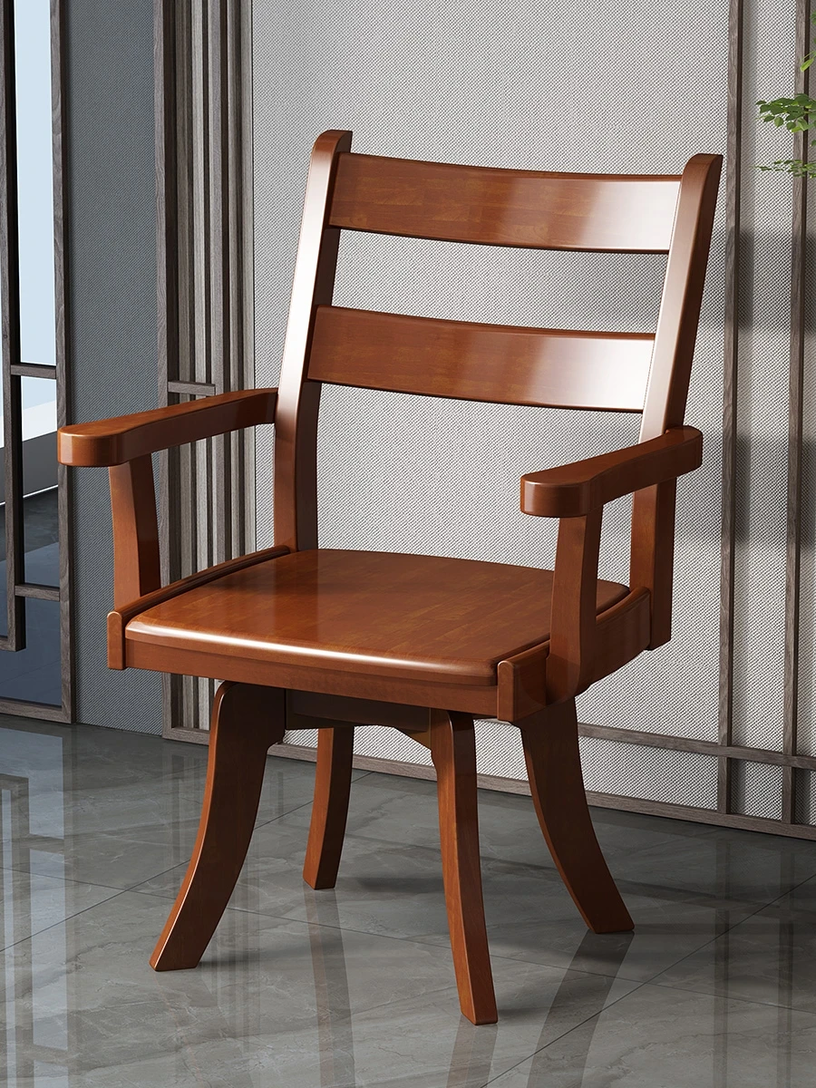 

Solid wood swivel chair computer chair boss chair backrest bedroom study Chinese leisure rotatable office chair Chair.