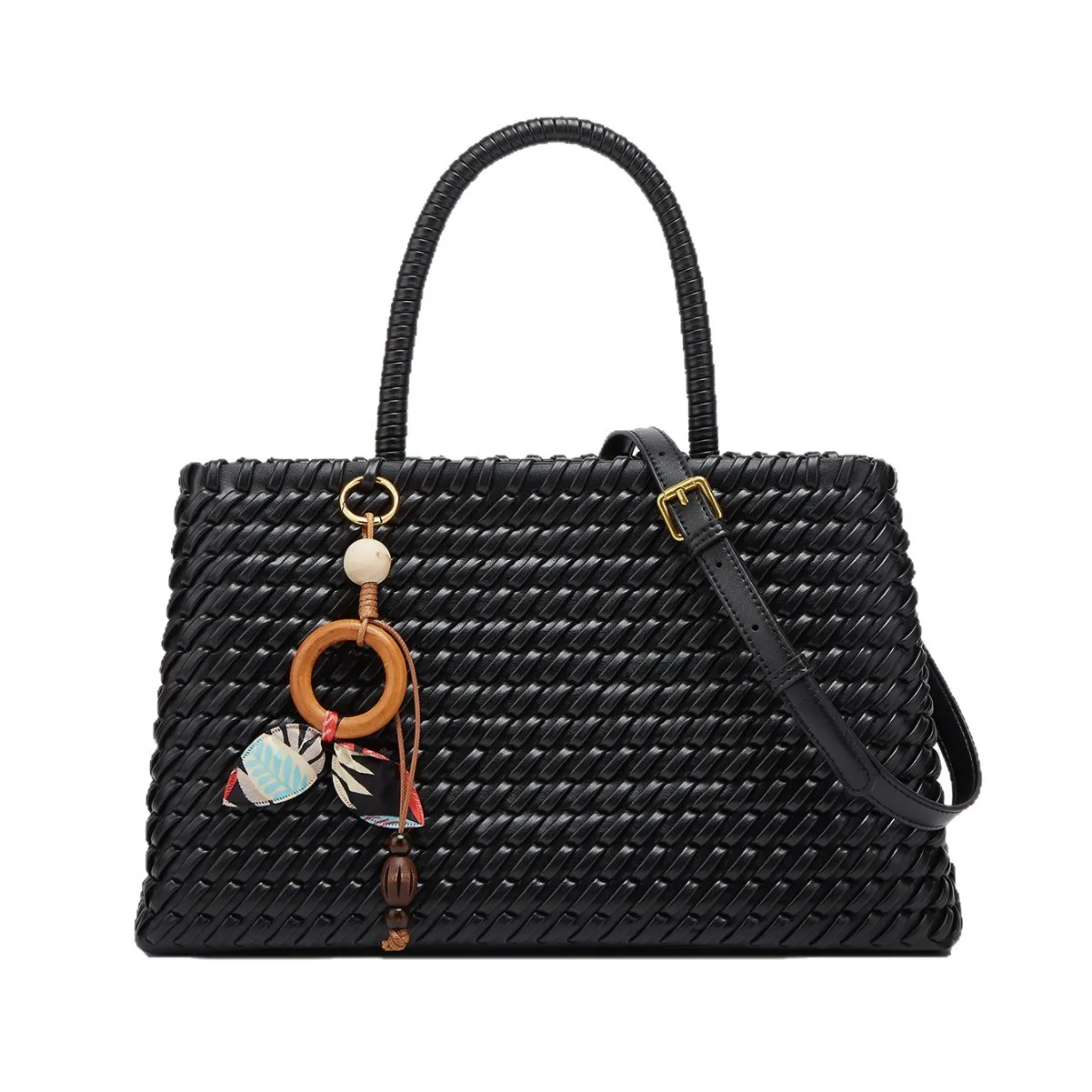 NEW Handwoven Basket Handbag Fashionable 2025 Shoulder Crossbody Bag Niche Design High-End Feel Soft Square Shape