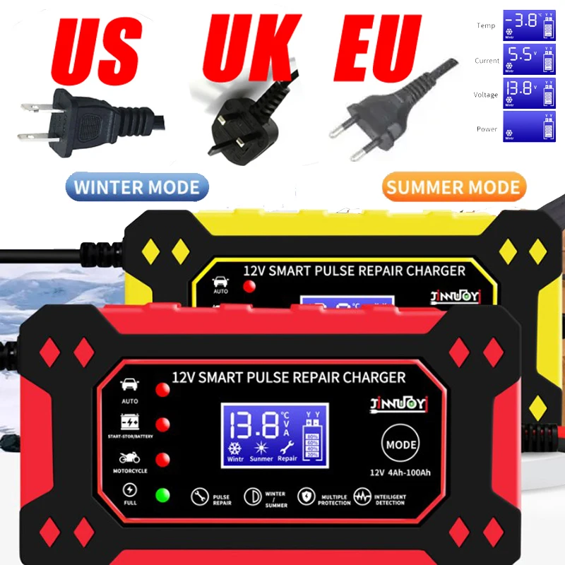 12v 6a Intelligent Car Motorcycle Battery Charger Overheat Overcharge