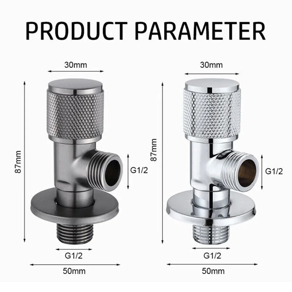 1 Pcs Brass Angle Valve Gray Inlet Valve Bathroom Outlet G1/2 Wash Basin Sink Diverter Kitchen Sink Water Stop Faucets